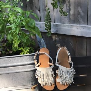 Off white fringe J Crew sandal